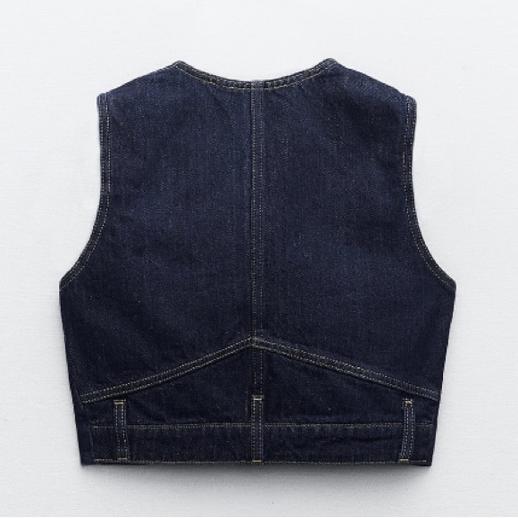 NEW! Zara Dark Denim TRF Vest - Picture 5 of 13